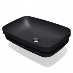 Kerasan Tribeca Раковина встраиваемая/накладная 60х38см, без отв. под смеситель, цвет: черный матовый (Не производится с 2024!) (на ЗАКАЗ от 60 штук!!