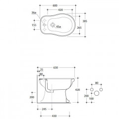 KERASAN Retro Биде напольное с 3-мя отв. под смеситель, цвет белый