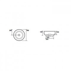 Kerasan Nolita Раковина чаша d 40 h 15см,, без отв под смеситель, цвет Grigio matt
