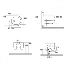 Kerasan Flo Биде подвесное 54х28,5см, с 1 отв.под смеситель, цвет: белый матовый