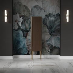 Kerasan Waldorf Колонна подвесная 40х35х129 см, с дверкой, петли справа DX, цвет темный орех (noce)