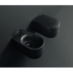 Kerasan Nolita Унитаз безободковый подвесной 55х35 см, с креплениями WB9N, цвет черный матовый