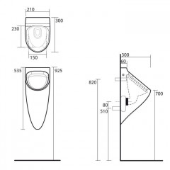 KERASAN Aquatech Писсуар в комплекте с сифоном, цвет белый