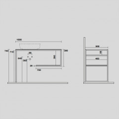 KERASAN LOUISE Структура металлическая напольная 100х74 см, нерж сталь, с полкой, с отв под раковину,с полотенцедерж, цвет черный матовый
