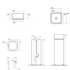 Kerasan Hako Раковина накладная квадратная 30х30хH15 см, без отв под смеситель, цвет: черный матовый