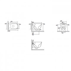 Kerasan Tribeca Унитаз подвесной 55см БЕЗОБОДКОВЫЙ, c креплением WB9N, цвет: белый матовый