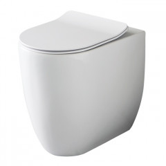 Kerasan Flo унитаз безободковый, приставной 55 см, слив универсальный, цвет белый (крепить на силикон или на крепеж 762901)