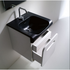 KERASAN Inka Project Раковина INKA 40x40x35,5 с 1 отверстием под смеситель,цвет черный глянцевый