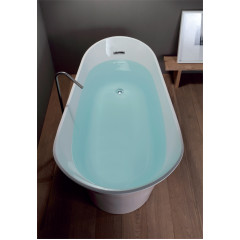 KERASAN Waldorf Ванна свободностоящая акриловая 167х82х65см в комплекте со сливом Clic-clac, цвет белый