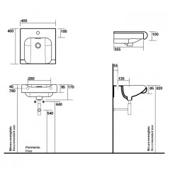 KERASAN Inka Project Раковина INKA 40x40x35,5 с 1 отверстием под смеситель,цвет черный глянцевый
