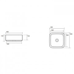 Kerasan Hako Раковина накладная квадратная 40х40хH15 см, без отв под смеситель, цвет: nocciola matte