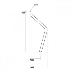 Kerasan Artwork Излив настенный для писсуара Groove, нерж сталь сатинированная