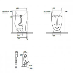 Kerasan Artwork Раковина свободностоящая "MOLOCO", слив в стену, цвет: Nocciola