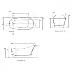 KERASAN Waldorf Ванна свободностоящая акриловая 167х82х65см в комплекте со сливом Clic-clac, цвет белый