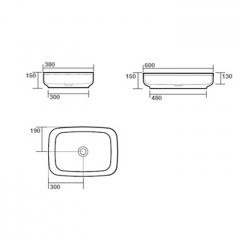 Kerasan Tribeca Раковина накладная , 60х38см, h 15см без отв. под смеситель, цвет: Nocciola