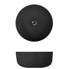 Kerasan Nolita Раковина чаша d 40 h 15см,, без отв под смеситель, цвет черный матовый