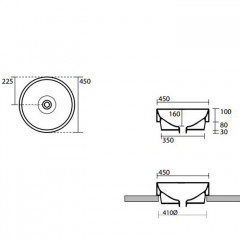 Kerasan Cento Раковина круглая, 45см, без отв под смес, без перелива накладная или встраиваемая, цвет: Nocciola