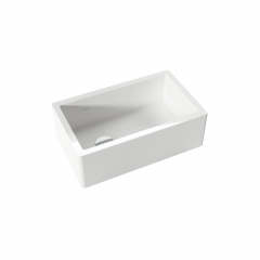 KERASAN Hanna Glasse ESSEX Раковина керамическая кухонная 758x456x254 мм,без отв под смеситель, без сифона, толщина 40 мм, цвет белый