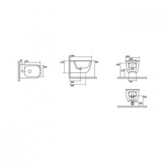Kerasan Tribeca Биде подвесное 55см, c 1 отв под смеситель, c креплением WB9N, цвет: Borgogna matt