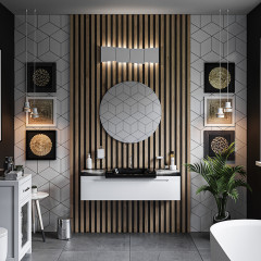 KERASAN Inka Project Раковина INKA 60x40x35,5 с 1 отверстием под смеситель,цвет черный матовый