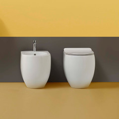 Kerasan Flo биде приставное 55 см, с 1 отв. под смеситель, цвет белый (крепить на силикон или на крепеж 762901)