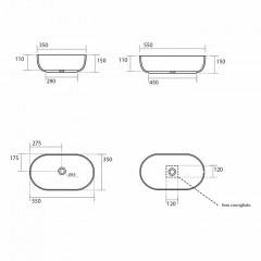 Kerasan Nolita Раковина накладная 55х35 см, без отв под смеситель, цвет белый глянцевый