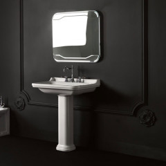 Kerasan Waldorf Раковина керамическая 80х55см, c 3 отверстиями под смеситель, белая, цвет заглушки - хром