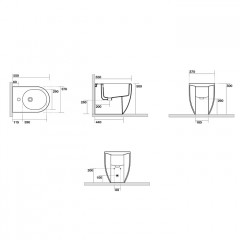 Kerasan Flo биде приставное 55 см, с 1 отв. под смеситель, цвет белый (крепить на силикон или на крепеж 762901)