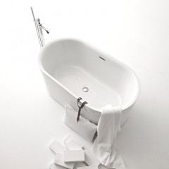 Kerasan Nolita Ванна акриловая отдельностоящая 145х78х58 см, с пробкой clic clac.цвет белый