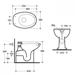 Kerasan Comunita Унитаз для инвалидов с выпуском в пол, цвет белый