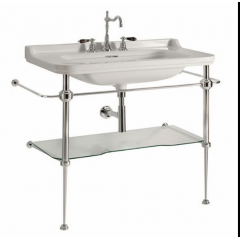 Kerasan Waldorf Металлическая структура для раковины 108-118см, со стеклянной полочкой, цвет хром (из 2-х коробок: арт. 919690+920290 и 919901)