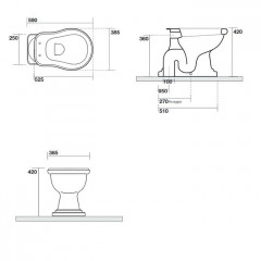 KERASAN Retro Унитаз напольный слив в пол, цвет белый