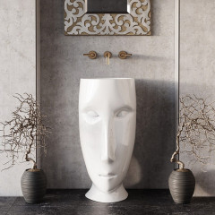 Kerasan Artwork Раковина свободностоящая "MOLOCO", с отверстием для слива в стену, цвет белый матовый