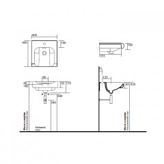 KERASAN Inka Project Раковина INKA 40x40x35,5 без отверстия под смеситель,цвет белый
