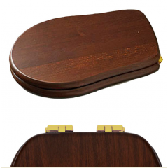 KERASAN Retro Сиденье для унитаза цвет дерево/золото (микролифт)