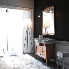 KERASAN Retro 7347, база 100см, с прямым фасадом, под раковину 1050, цвет: noce (орех), ручки: керамика