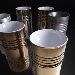 Kerasan Artwork Раковина свободностоящая "BARREL" d 45,H 90 см, без отв под смеситель, слив в стену, цвет: Bianco-oro