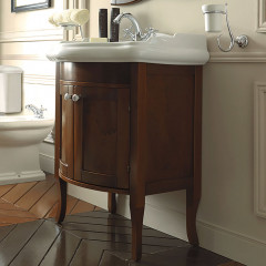 KERASAN Retro 7349, база 73см, с закругленным фасадом, под раковину 1047, цвет: noce (орех), ручки: керамика