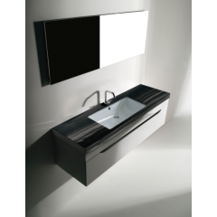 KERASAN SLIM Раковина встраиваемая под столешницу 750x340мм в комплекте с крепежом, цвет белый