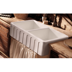 KERASAN Hanna Glasse SURREY Раковина керамическая кухонная 1003x470x230 мм,без отв под смеситель, без сифона, толщина 40 мм, цвет белый