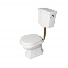 KERASAN Waldorf/Retro Механизм слива с боковой ручкой (уст-ка справа) для низкого бачка 4183/1072, без трубы, без подводки, цвет бронза