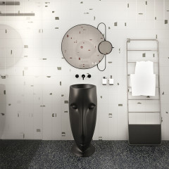 Kerasan Artwork Раковина свободностоящая "MOLOCO", с отверстием для слива в стену, цвет черный матовый