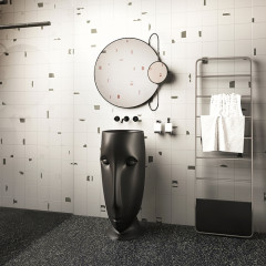 Kerasan Artwork Раковина свободностоящая "MOLOCO", с отверстием для слива в стену, цвет черный матовый