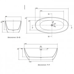 KERASAN Flo Ванна свободностоящая акриловая 170х82х58см в комплекте со сливом Clic-clac, цвет белый