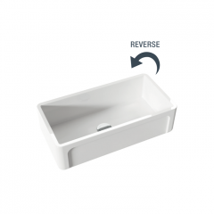 KERASAN Hanna Glasse YORKSHIRE Раковина керамическая кухонная 914x470x254 мм,без отв под смеситель, без сифона, толщина 30 мм, цвет белый