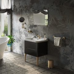 Kerasan Waldorf Раковина керамическая 80х55см, c 1 отверстием под смеситель, белая, цвет заглушки - хром