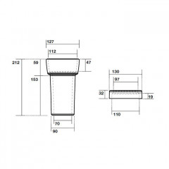 KERASAN Retro Керамический отвод для слива в стену, с декоративным кольцом,(без резиновых манжет), цвет белый