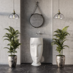 Kerasan Artwork Раковина свободностоящая "MOLOCO", с отверстием для слива в стену, цвет белый