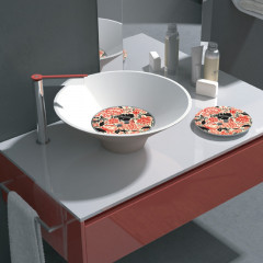 Kerasan Deco Раковина FLUTE накладная свободностоящая d 40см, h 29 см.цвет белый (без декоративной пластины)