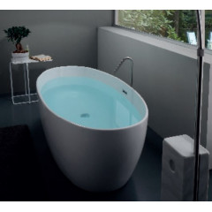 KERASAN Flo Ванна свободностоящая акриловая 170х82х58см в комплекте со сливом Clic-clac, цвет белый